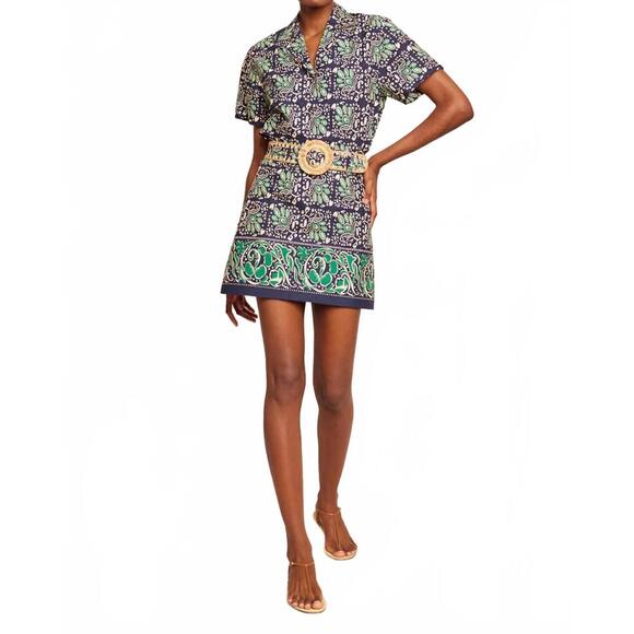 CARA CARA Dresses & Skirts - NEW CARA CARA women's blaze mini skirt in le stampe eve blue